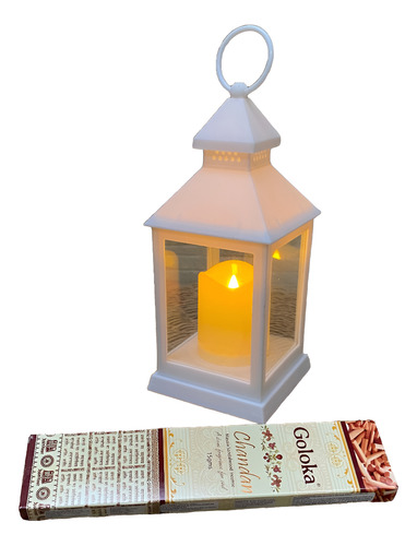 Fanal Con Vela Led Incluida Importado 25cm Farol Decorativo 