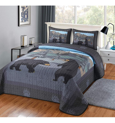 Ll Home What Up Bears Woodland Black Bear Friends Quilt Bedd