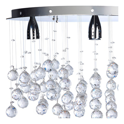 Candil De Cristal Cortado De Lujo 4 Luces Williams Krystal Color Cromado