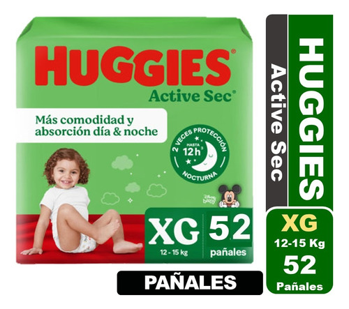 Pañales Huggies Active Sec Maleta Grande Elige Talla