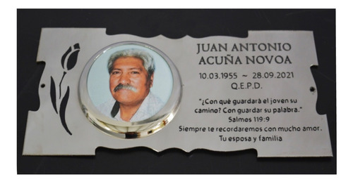 Imagen 5 de 10 de Placa + Foto + Florero + Cruz. Para Cementerio, Lapidas.