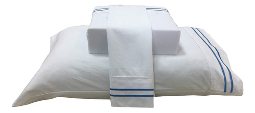 Jogo Cama Solteiro Percal Soft 300 Basic Poliéster Niazitex Cor Índigo