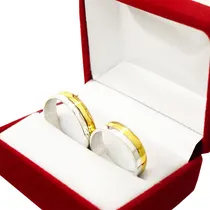 Comprar Alianzas Compromiso Plata 925 Y Oro Anillos Dos Colores Boda