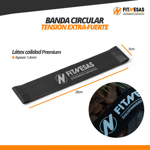 KITFIT294 Set Gym Pesa Rusa Kettlebell 8 Kg Bandas Elasticas Color Negro Fitnesas