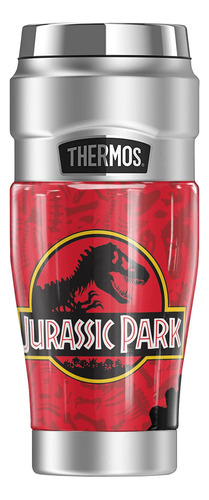 Vaso Viaje Acero Inoxidable Diseño T-rex Rojo Logotipo Al 16