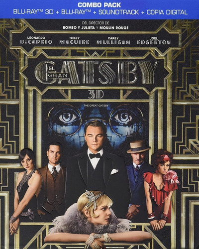 El Gran Gatsby Blu Ray 3d + Blu Ray + Soudtrack Nuevo