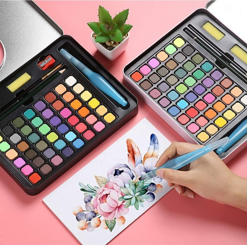 48 Colores Pinceles Para Acuarela Brillante