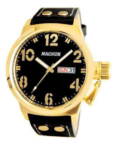 Relógio Masculino Magnum Analógico Dourado/preto Ma32783