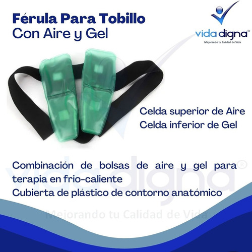 Tobillera Ferula Inmovilizador Para Tobillo Con Aire Y Gel Negro Universal