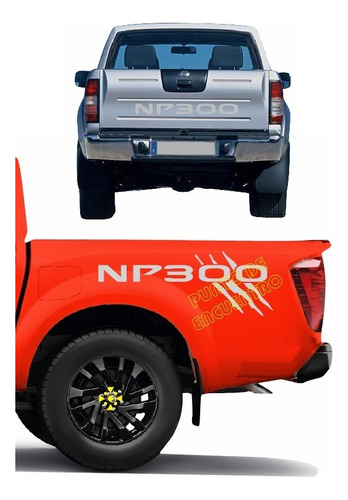  Stickers Garras Para Nissan Np 300 Pick Up + Tapa Y Garrazo