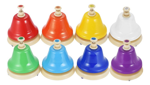 8pc 8 Note Hand Bell Kit Instrumento Musical Rompecabezas