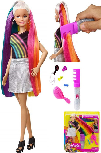 Barbie Rainbos Sparkle Peinados De Arcoiris Original