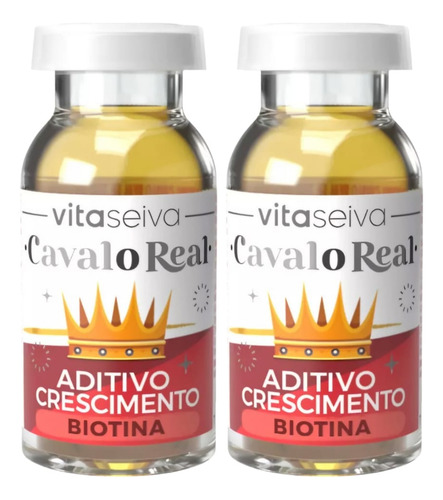 Kit2 Aditivo Biotina Cresce Forte Cavalo Real Vita Seiva10ml
