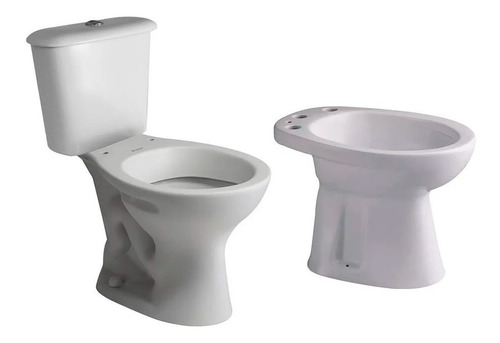 Inodoro Con Mochila Bidet 3a Andina Ferrum Largo Juego Baño 