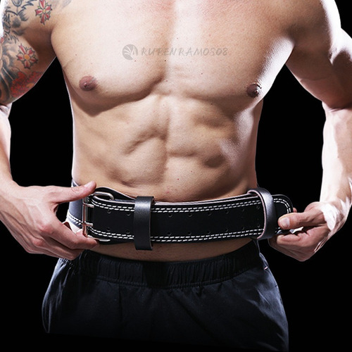 Imagen 5 de 9 de Cinturon Faja Cuero Pesas Crossfit Gym Fit Acojinada Premium
