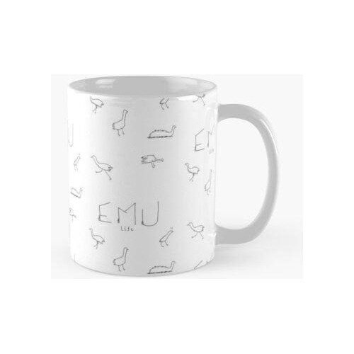 Taza Emu Life Funny Animal Pattern Goofy Pájaro Raro Calidad