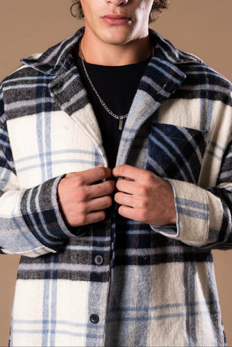 Camisaco De Paño Saco Tapado Hombre Campera Camisa Leñadora