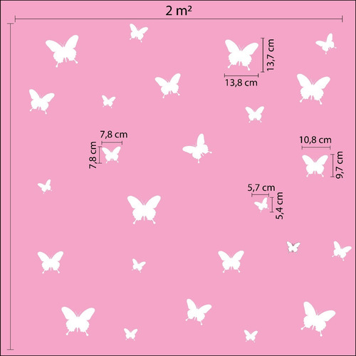 Imagem 4 de 4 de Adesivo Parede Quarto Meninas 25 Borboletas Infantil Branca