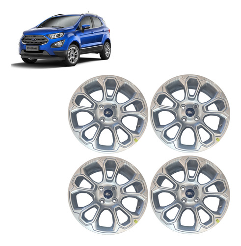 Jogo 4 Rodas Liga Leve Aro 17 Prata Original Ford