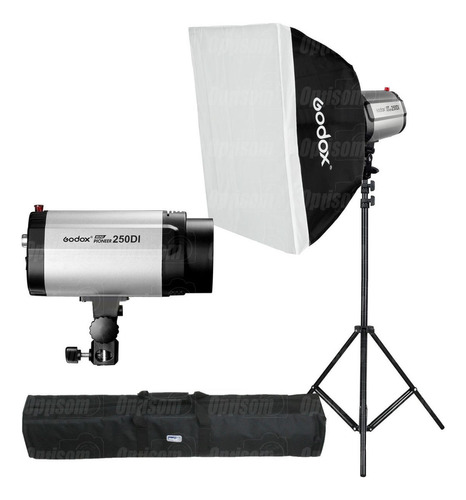 Conjunto Flash Tocha Godox 250di Com Softbox 60x60 + Tripé 220v