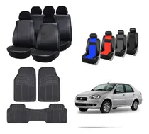 Comprar Fundas Cubre Asiento Cuerina Fiat Siena + Alfombra 3p Pesada