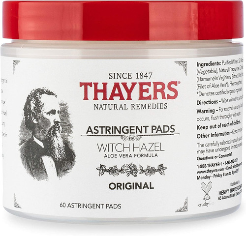 Thayers Original Witch Hazel Astringent Pads With Aloe Vera