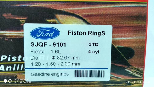 Imagen 3 de 4 de Anillos Std Ford Fiesta Power Ka Ecosport 1.6 Completos