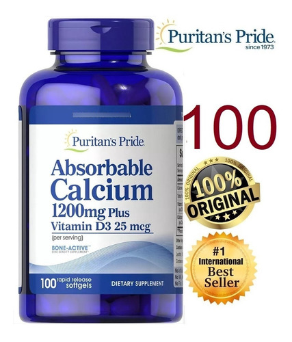 Calcio Absorbible Vitamina D3 100 Cap - - L a $430