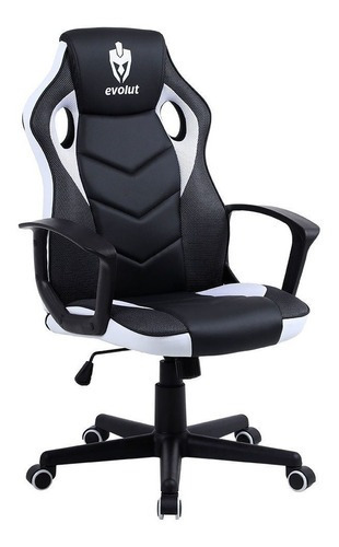 Cadeira Gamer Evolut Eg-908 Hunter Até 120 Kg Preto E Branco