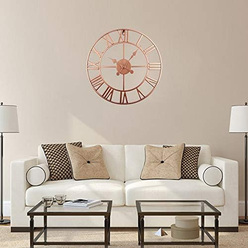 Reloj De Pared Romano Grande, Reloj De Pared De Metal Vintag