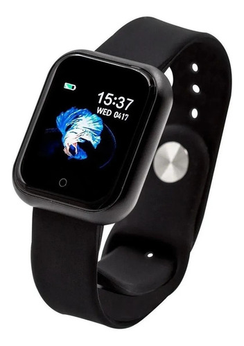 Smartwatch Haiz T80 1.3" caixa de  aço inoxidável  preta, pulseira  preta