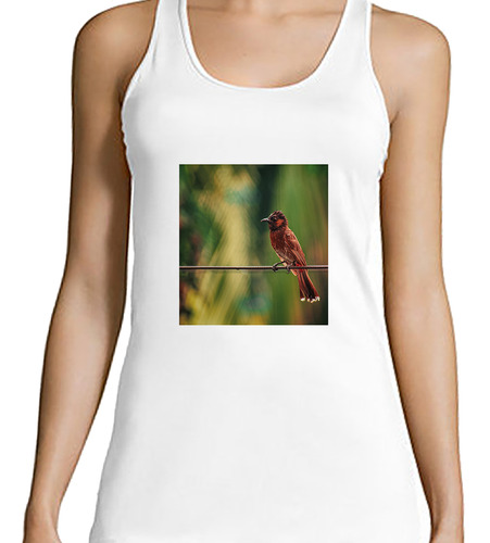 Musculosa Mujer Aves 3 Ave Posada En Rama De Arbol