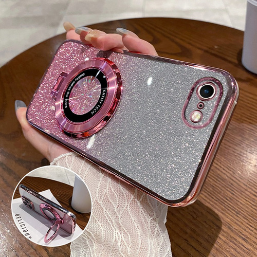 .j0k Para iPhone 16e Capa Magnética Flash Pó + Mica /