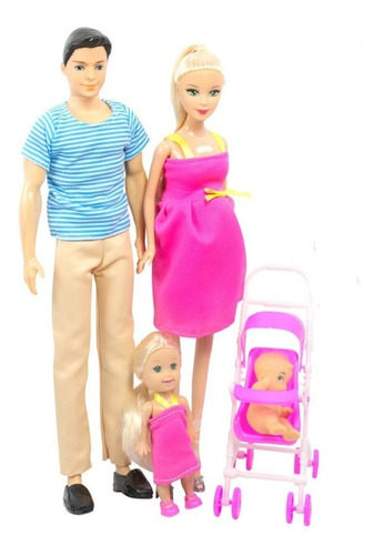 Imagen 4 de 5 de Muñeca Kiara Y Su Familia Con Bebes Y Thiago Tipo Ken