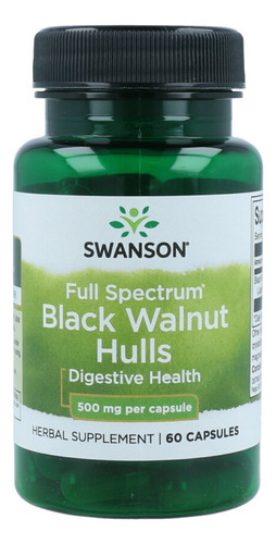 Swanson Black Walnut Shell 400 mg 60 cápsulas, sabor sem sabor