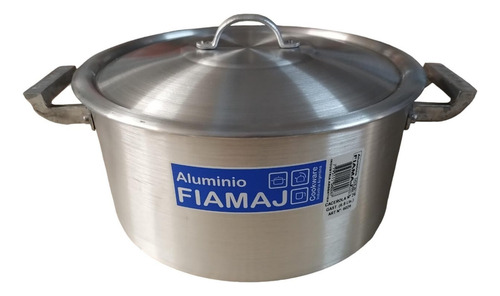 Cacerola De Aluminio N° 26 Fiamaj Gastronomica De 6.8 Litros Color Gris