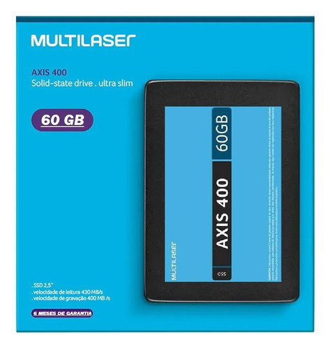 Disco Sólido 2,5 Multilaser Ssd 60gb - Interno Axis 400