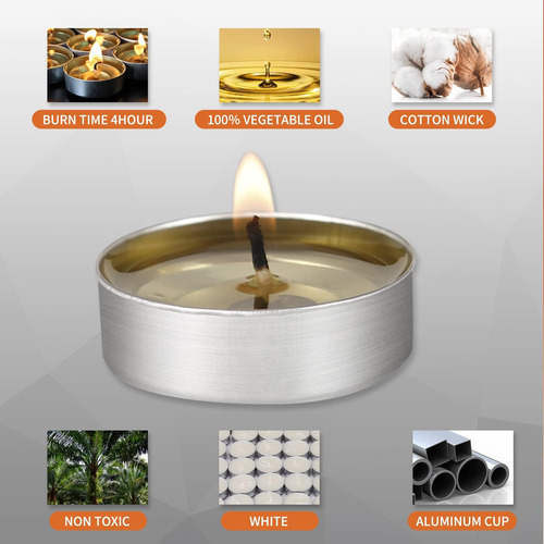 Luces De Té Sin Perfume Alterego - Velas De Color Verde Azul