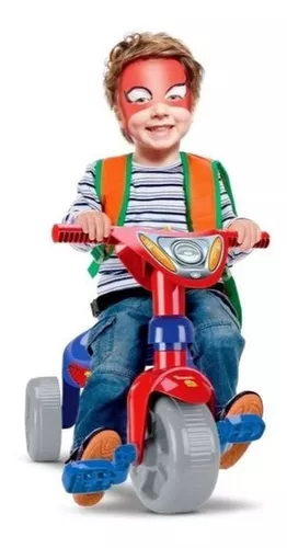 Triciclo Motoca Velotrol Super Teia Infantil Heróis- Tchuco