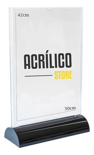 Display Em Acrílico Tipo T A3 (30x42cm) - Kit 3 Peças
