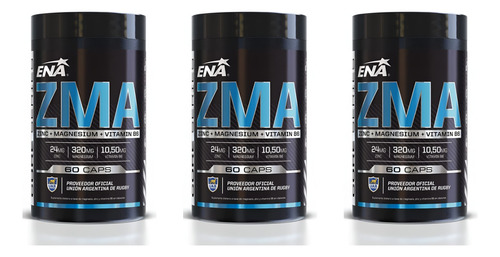 Zma  (60 Caps) - Zinc Magnesio Vitamina B6 - Combo X3