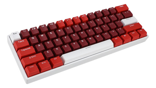 Teclado Mecánico Con Cable, 61 Teclas, Rojo, 60%, Diseño Usb