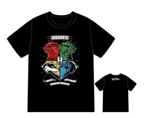 Clube Comix: Camiseta Inf Harry Potter Casas Preto 04