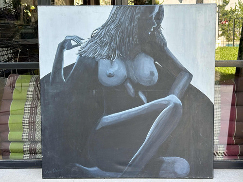 Cuadro Pintura Al Óleo En Bastidor De Mujer Desnuda 80x80