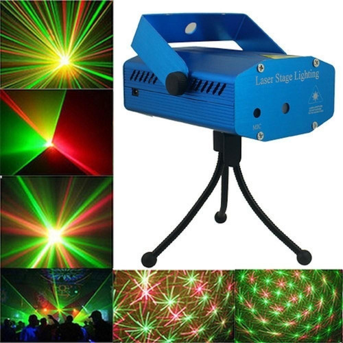 Proyector Estrobo Laser Audiorítmico Bicolor Fiesta Portatil