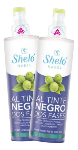 Al Tinte Negro Dos Fases Shelo Nabel® 265ml. 2 Piezas