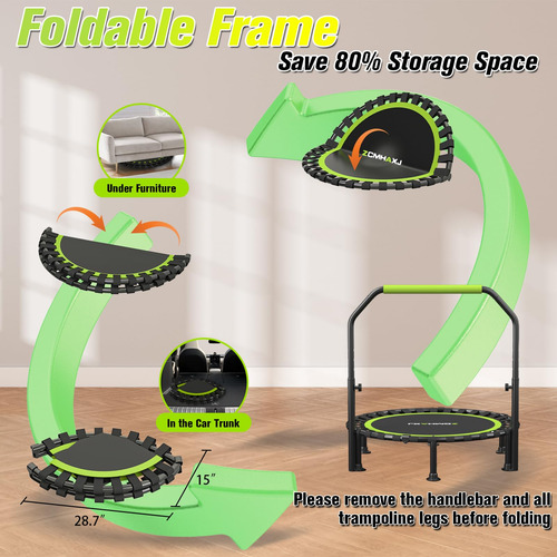 Zcmhaxj Foldable Mini Trampoline 40/48 Rebounder Trampoline