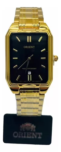 Reloj Orient automático dorado de hombre, con ventana a máquina, AG0003S10B.