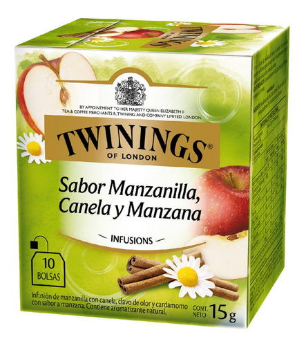 Té Twinings Manzanilla, Canela Y Manzana 15gr. 10 Saquitos