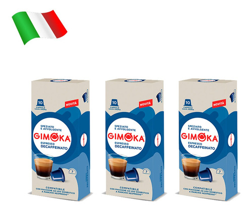 Cafe Gimoka Capsulas Nespresso Soave Decaffeintato Pack 3x10